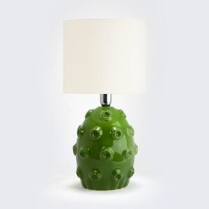 lampada da tavolo lume Verde salicornia paralume Bianco panna